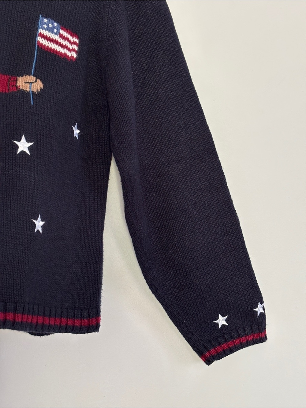 Vintage Christopher & Banks USA Bear Pullover Crewneck Small Embroidered Patriot - Picture 4 of 16